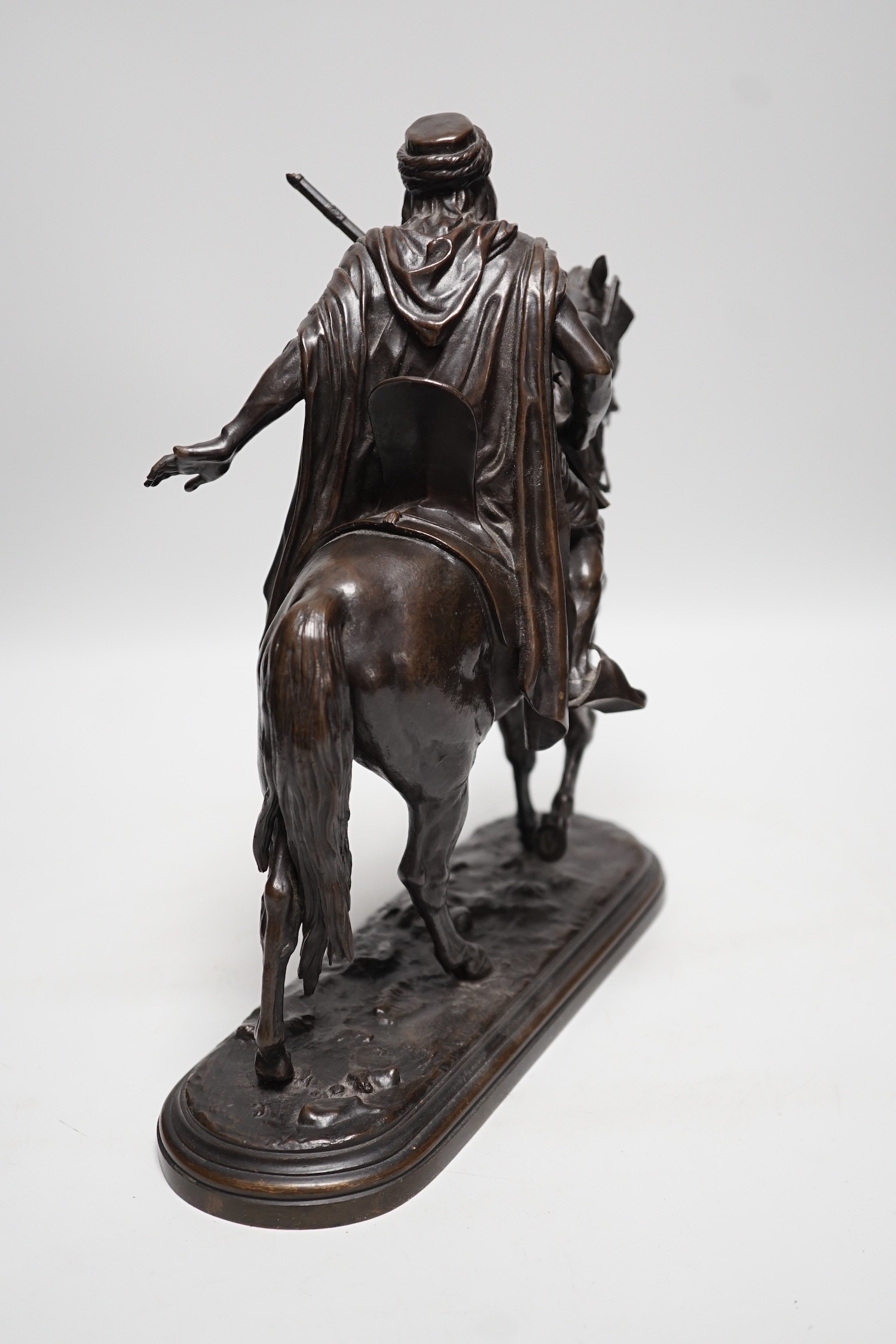 Isidore Jules Bonheur (1827-1901), bronze model of an Arab on horseback 29cm